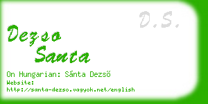 dezso santa business card